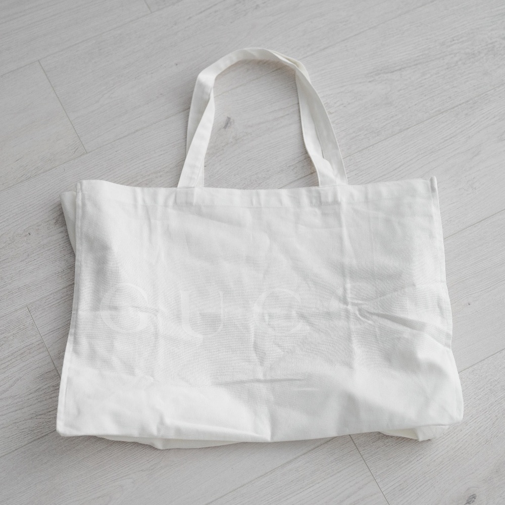 Authentic GUCCI Cotton Tote Bag - White